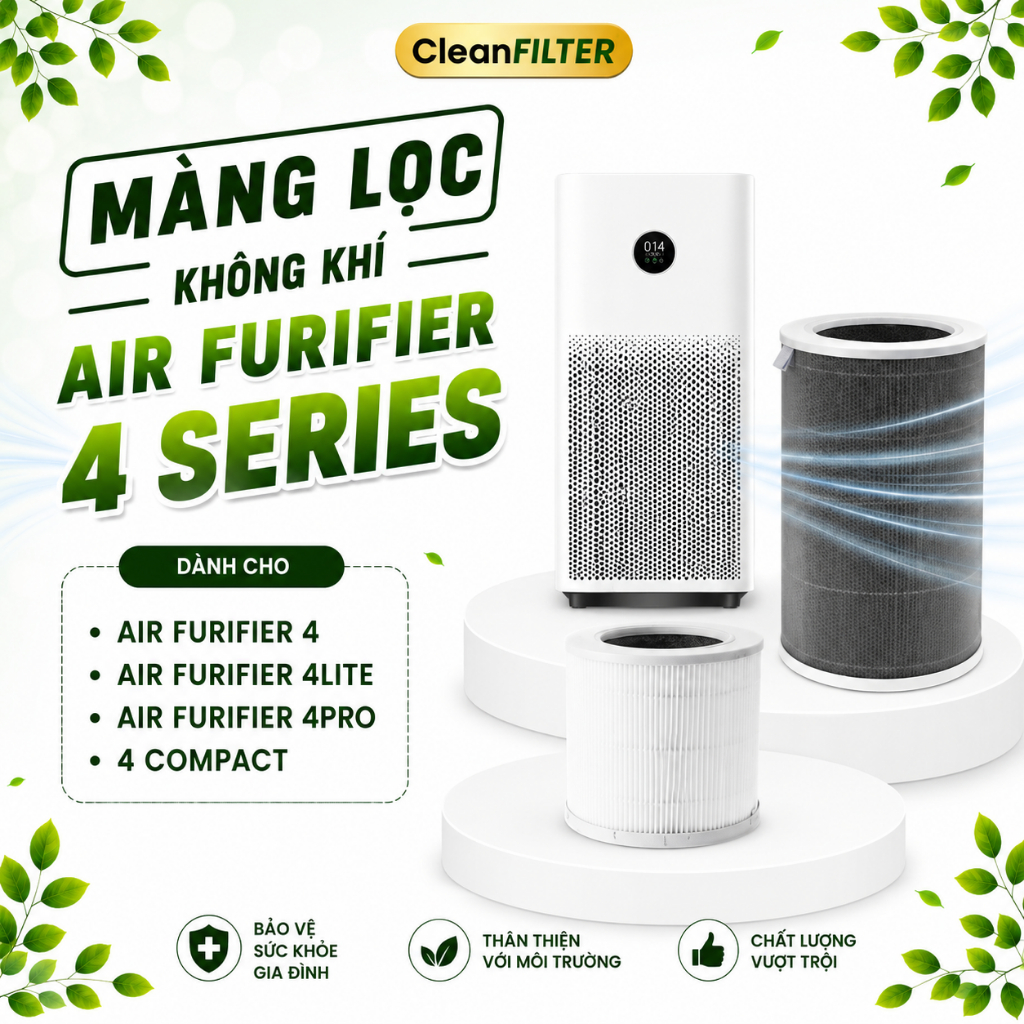Màng Lọc CLEANFILTER Tương Thích Cho Lõi Lọc Không Khí Air Purifier 4 Lite / 4 Pro/ 4 COMPACT