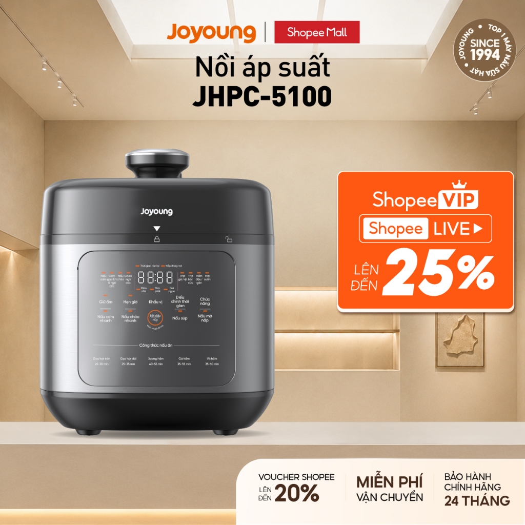 [Livestream] Nồi áp suất đa năng 900W Joyoung JHPC-5100 | Dung tích 5L (nấu cơm 1.8L)