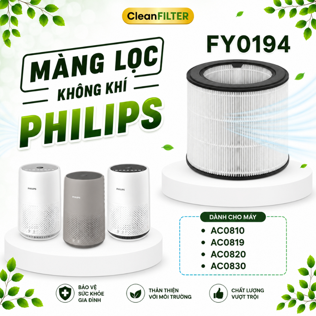 Lõi Lọc CleanFilter Mã FY0194 Thay Thế AC0810, AC0819, AC0820, AC0830, AC0850,... Lọc Bụi Mịn