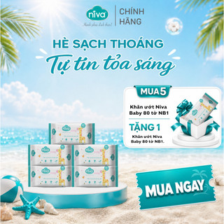 [Mua 5 Tặng 1] Khăn Ướt Niva Baby NB1 - 80 Tờ Dưỡng Ẩm, Dịu Nhẹ, Không Mùi, An Toàn Cho Trẻ Nhỏ Và Mẹ Bầu