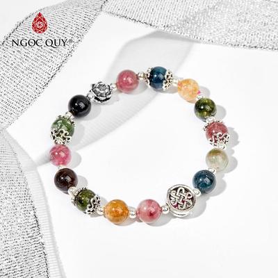 Vòng tay đá Tourmaline tự nhiên phối charm - Mẫu VC0431 - Ngọc Quý
