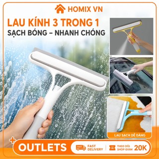 Cây lau kính đa năng 3IN1 kèm bình xịt và gạt nước siêu sạch Dụng cụ vệ sinh thay thế khăn