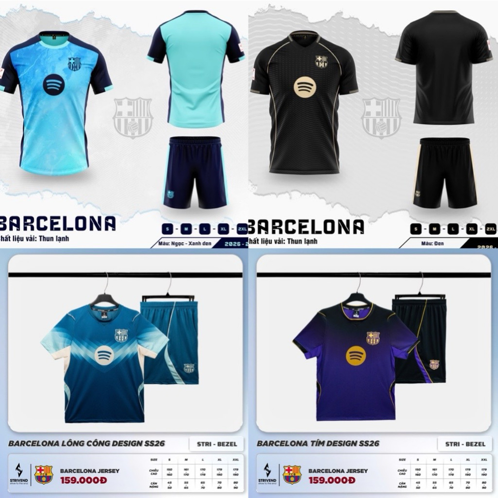 BỘ ĐỒ ĐÁ BÓNG, ĐỒ ĐÁ BANH CLB BARCA MÙA GIẢI MỚI NHẤT CHẤT VẢI CAO CẤP THOÁNG MÁT