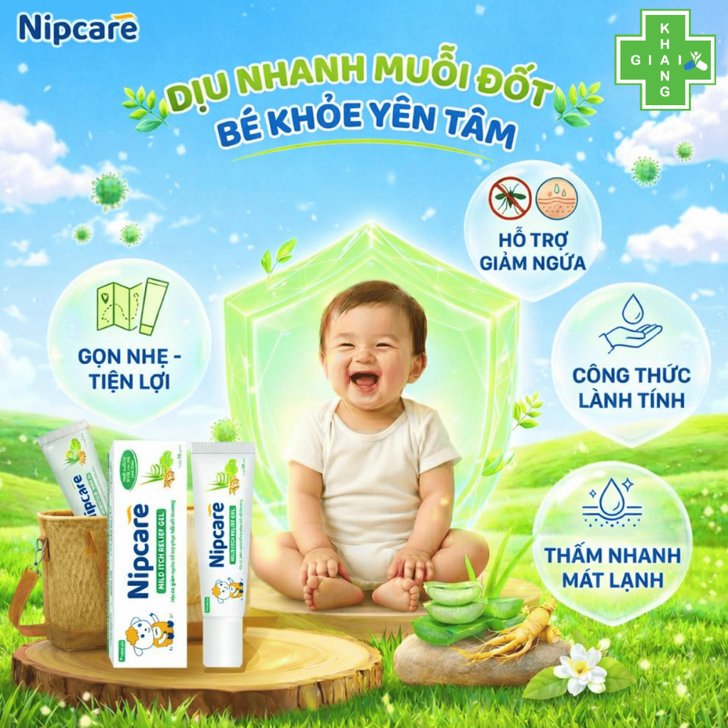 Kem bôi kháng khuẩn, dịu da, giảm viêm ngứa an toàn cho cả nhà Nipcare Mild Itch  (Tube 15g)