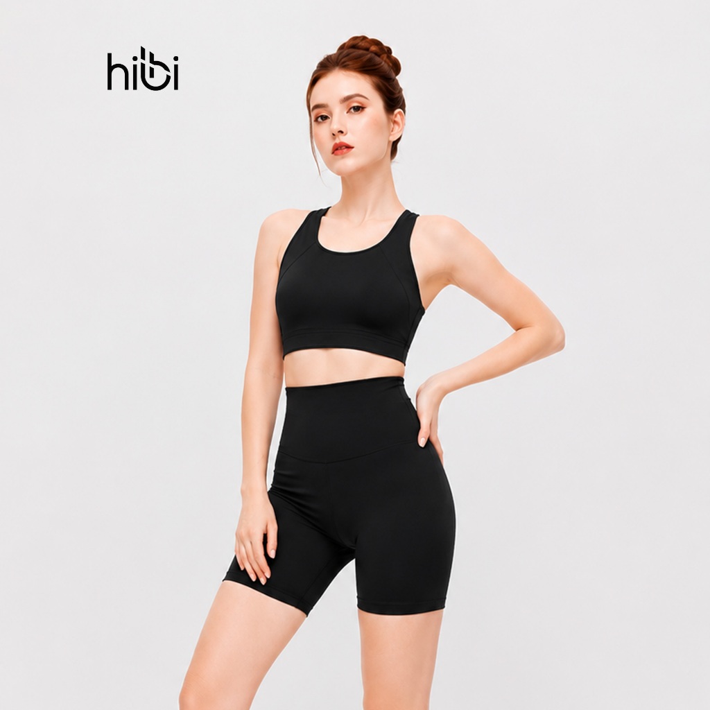 Set đồ Tập Yoga Luxury Hibi Sports H138, áo bra khoét lưng tam giác, kèm mút ngực | BigBuy360 - bigbuy360.vn