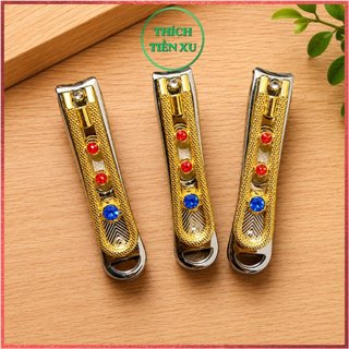 Combo 3 chiếc bấm móng tay vàng đính đá sắc bén,bấm móng tay,chân.