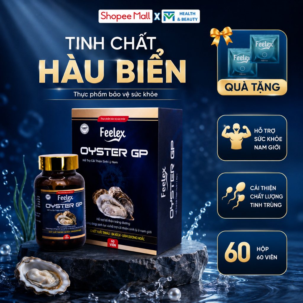 Tinh chất hàu biển cao cấp Feelex Oyster GP tăng cường sức khỏe nam giới - hộp 60 viên