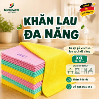 Set 6 Khăn Lau Bếp Đức MEIKO Sợi Gỗ Viscose, Siêu Thấm Nước, Dễ Giặt, Nhanh Khô, 38x38cm