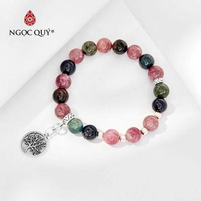 Vòng tay đá Tourmaline tự nhiên phối charm - Mẫu VC0433 - Ngọc Quý