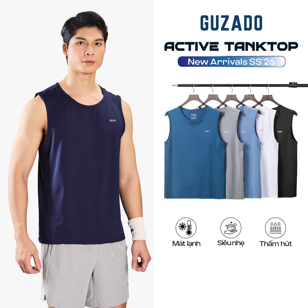 Combo 2 Áo Ba Lỗ Nam COOLMAX GUZADO, Thiết Kế Lỗ Kim Thoáng Khí, Dáng Thể Thao, Khỏe Khoắn CB2GTT01