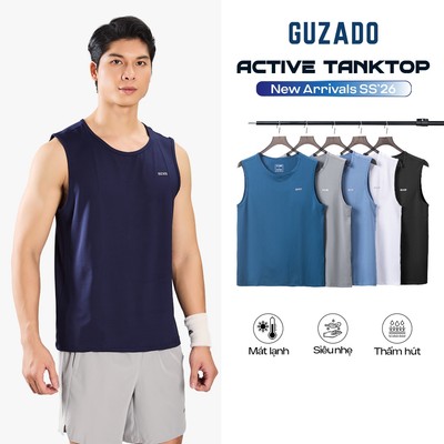 Combo 2 Áo Ba Lỗ Nam COOLMAX GUZADO, Thiết Kế Lỗ Kim Thoáng Khí, Dáng Thể Thao, Khỏe Khoắn CB2GTT01-CB2GATT25S001