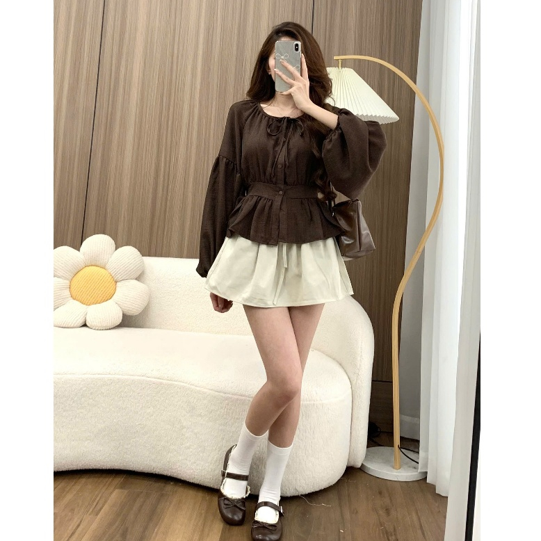 Áo Sơ Mi Cổ Nơ Tay Bồng Chun Lưng Chất Đũi A3168 Su Chang Thời Trang Nữ | BigBuy360 - bigbuy360.vn