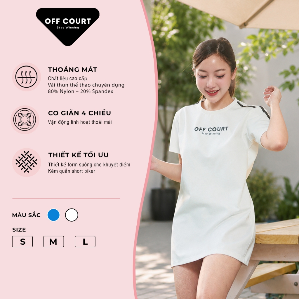Off Court Đầm Nữ BigSize Anyday Kèm Quần Bảo Hộ Biker Short Form Suông Mặc Hằng Ngày