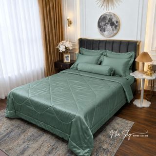 Trọn Bộ Gra Phi Lụa Bóng Cao Cấp - Bộ Gra Chất Mát Mịn 4 Món Và 5 Món - Nhà Shy Home Decor