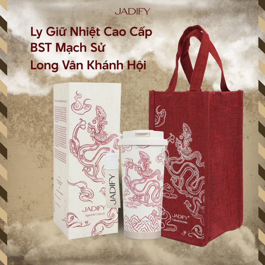 Ly Giữ Nhiệt Cao Cấp - Long Vân Khánh Hội - Arty Cup Dragon In Clouds - 520ml - Jadify