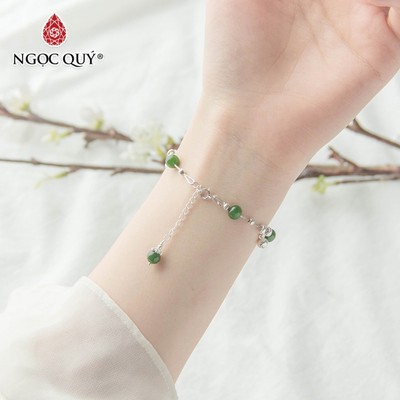 Vòng tay đá Ngọc bích tự nhiên phối charm - Mẫu VC0404 - Ngọc Quý