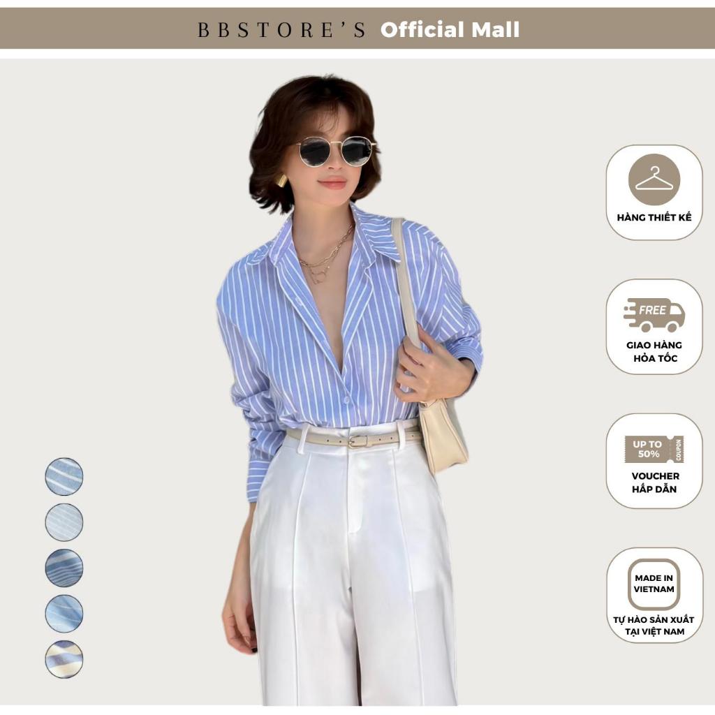 BBSTORE’S Áo Sơ Mi Linen Sọc Xanh Công Sở - A3280
