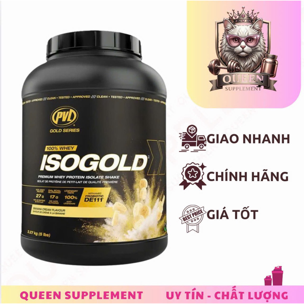 Thực phẩm bổ sung PVL ISO GOLD 5lbs - Có thêm probiotic hỗ trợ tiêu hoá