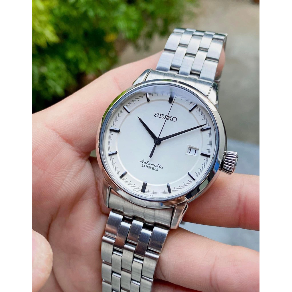 Seiko Basic Presage SARX021 39mm White Sapphire Dress Watch Like New