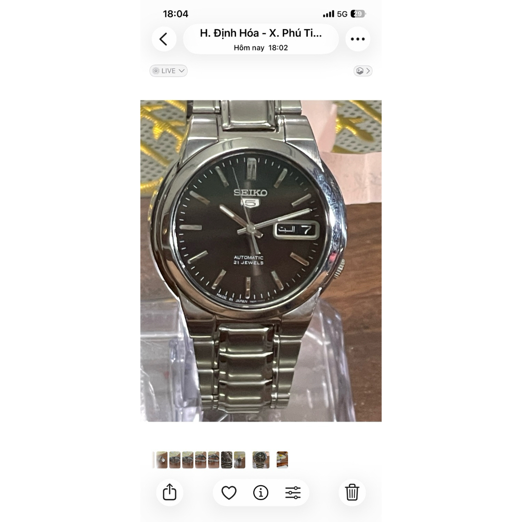 Đồng hồ Seiko5 7s26-08H2 máy Automatic JA PAN