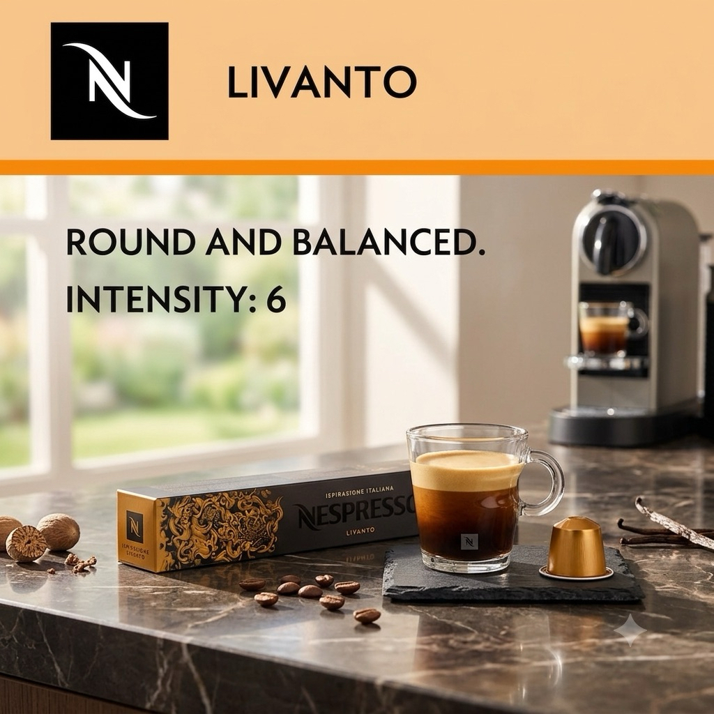 (Dành cho máy Nespresso) Cà phê viên nén Nespresso vị LIVANTO - Hộp 10 viên