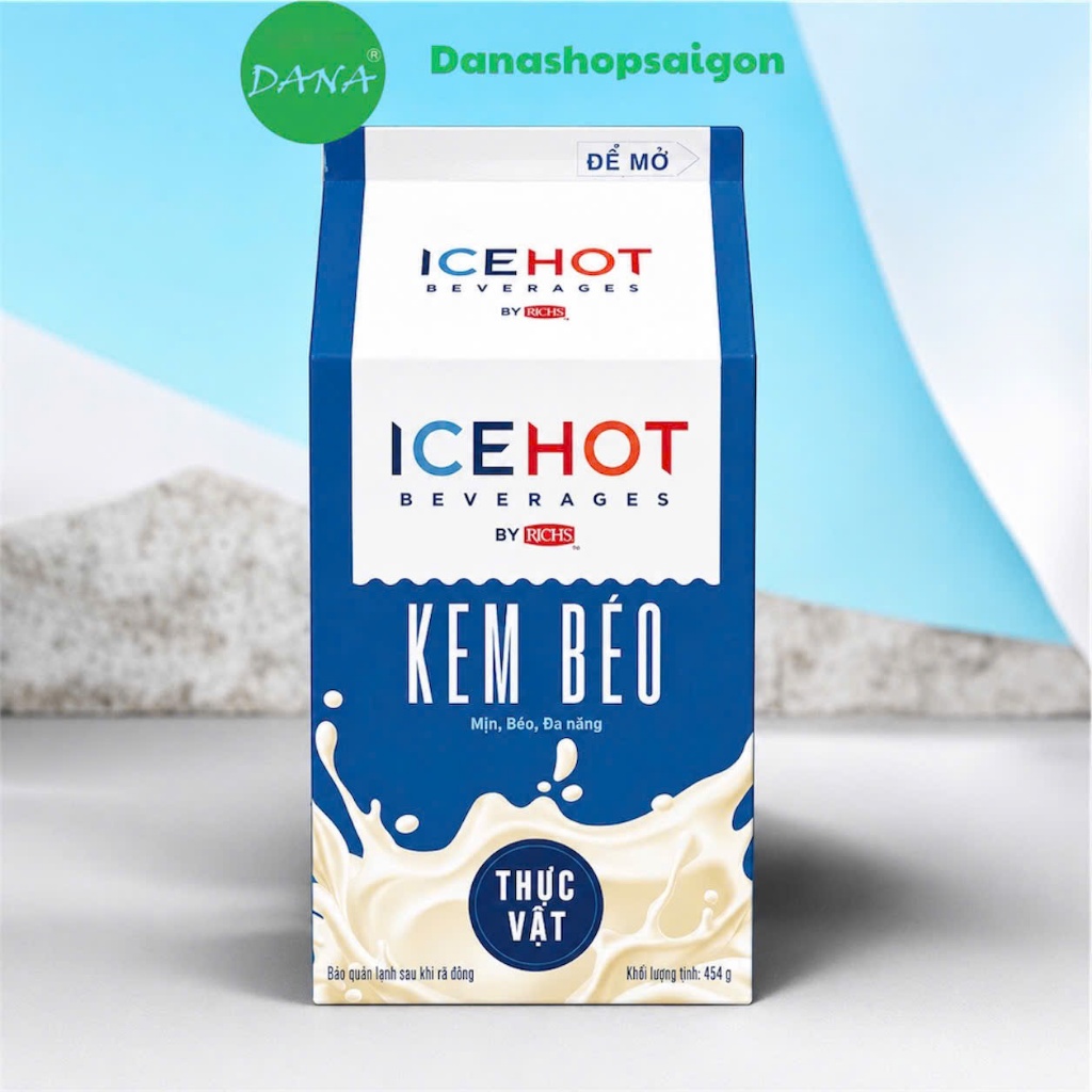 5 Hộp Kem Béo Thực Vật Rich's Lùn ICEHOT - 454g ( Pha chế )