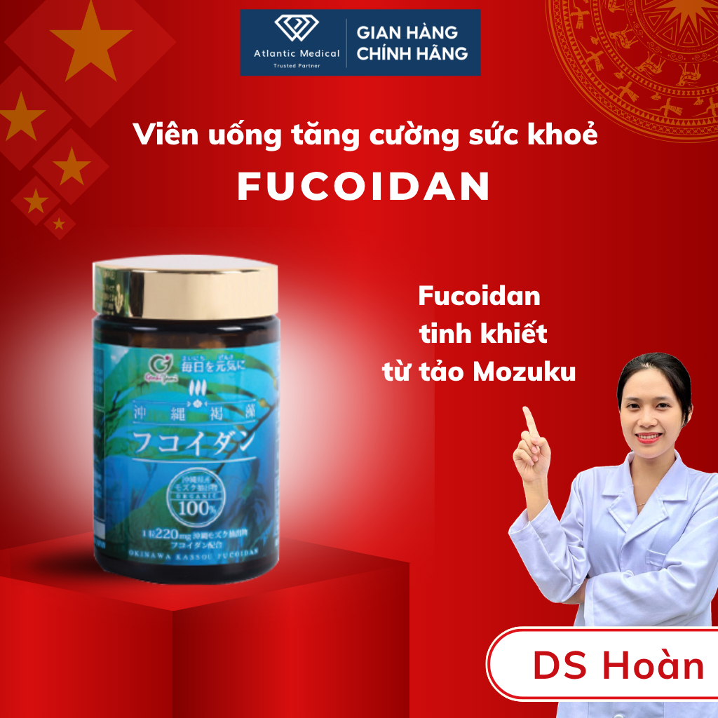 [Chính Hãng] Viên Uống Tăng Đề Kháng Fucoidan Okinawa Kassou GENKI FAMI Giúp Bảo Vệ Sức Khỏe Hộp 150