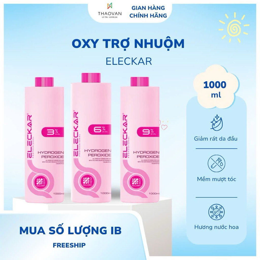 Eleckar Nano Collagen – Oxy Eleckar Nano Complex 1000ml | Eleckar Oxy trợ nhuộm Nano Collagen 1000ml