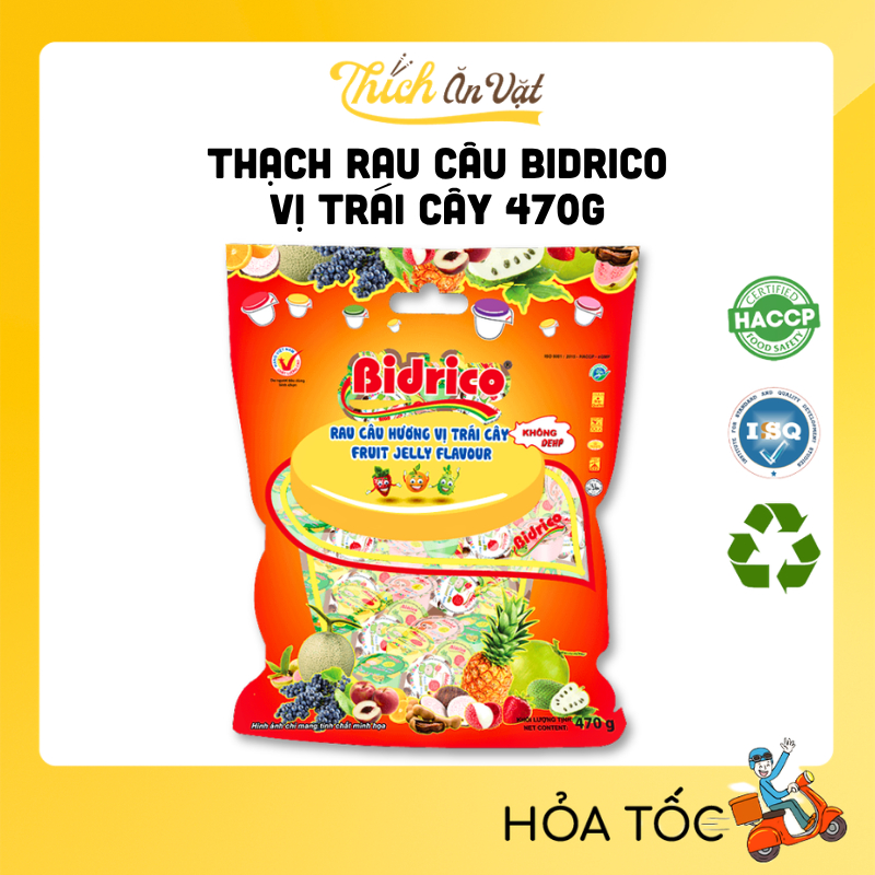 Thạch Rau Câu BIDRICO Vị Trái Cây 470g - Thích Ăn Vặt