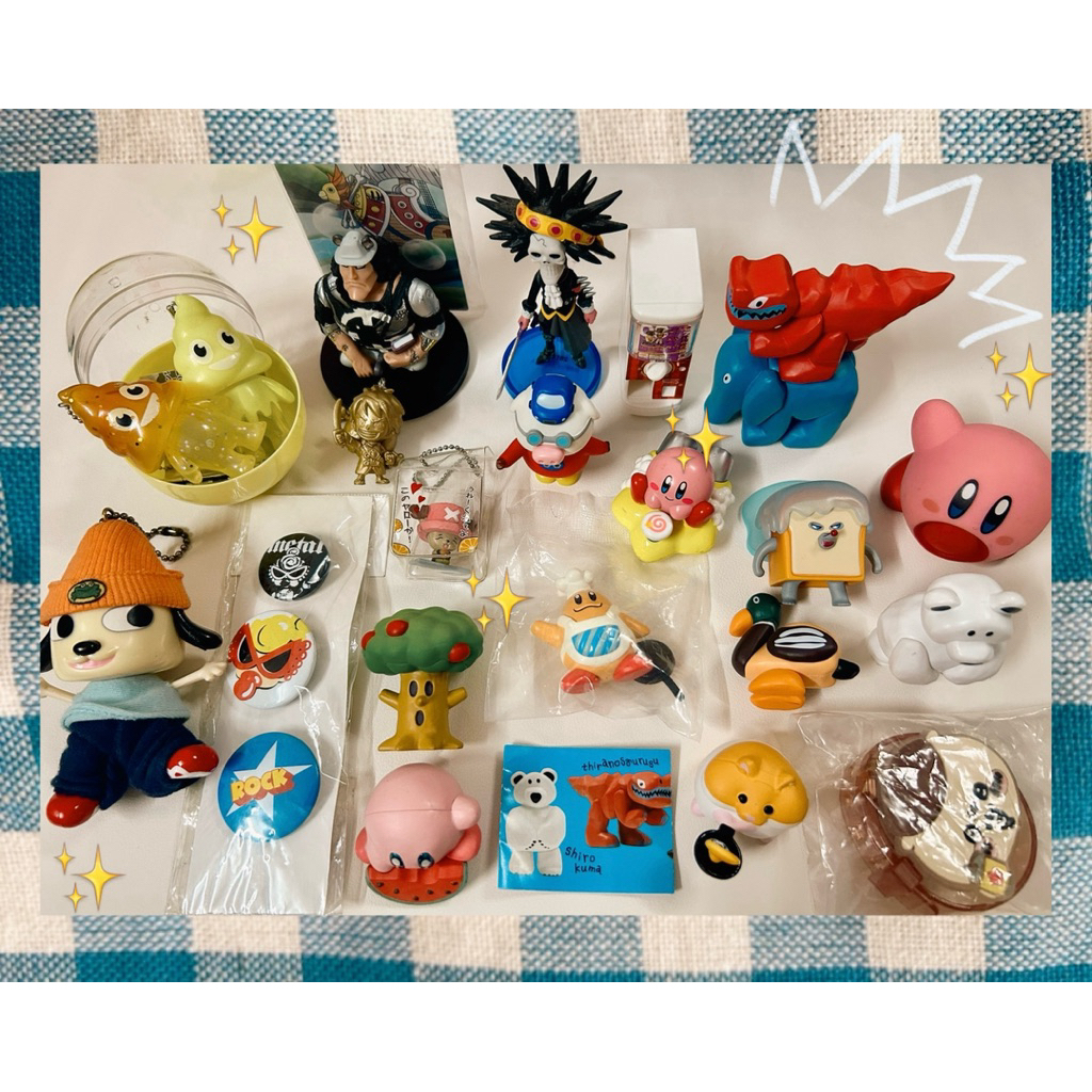 [Gashapon / Capsule toy] Tổng hợp móc khoá, mô hình, gacha Nhật chủ đề Kirby, One Piece, Pandorobo, 