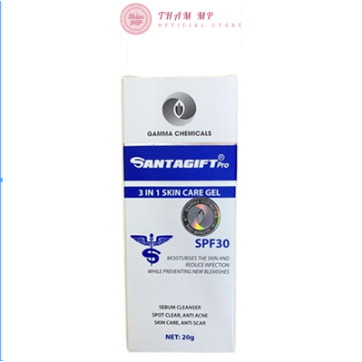 Gel giảm mụn và thâm Gamma SANTAGIFT thông thoáng lỗ chân lông 20g
