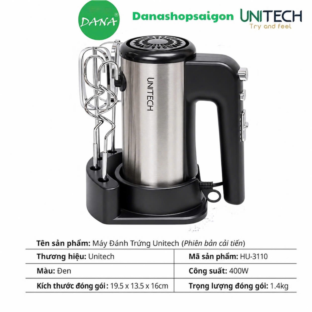 Máy Đánh Trứng Cầm Tay UNITECH HU-3110 - Công suất 400W