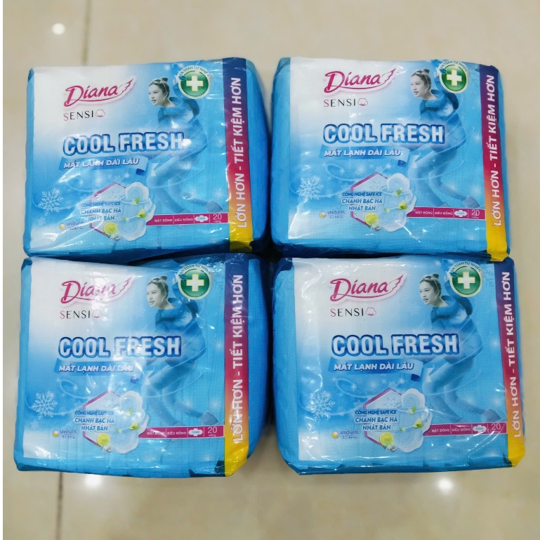 LỐC 4 GÓI BVS DIANA SENSI COOL FRESH 20 MIẾNG