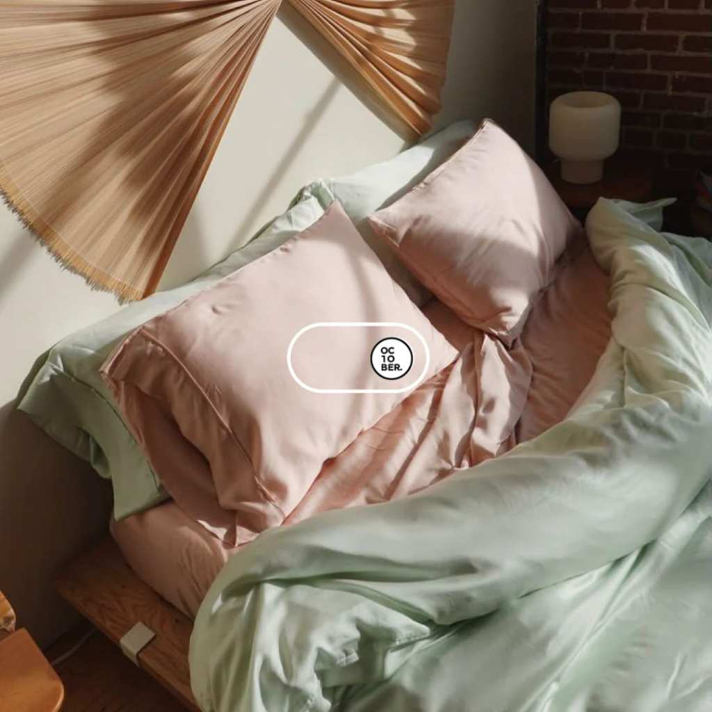 (HỎA TỐC) Bộ Chăn Ga Gối 5 món 1m6 đến 1m8 Tencel 60s vải trơn và họa tiết phân phối bởi OCTOBER BED