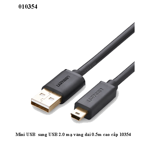 Cáp USB 2.0 sang Mini USB UGREEN 10354 dài 0.5m chính hãng