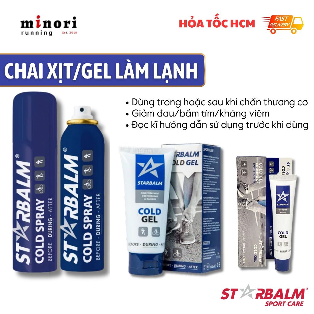 Chai xịt lạnh, gel làm lạnh thương hiệu Starbalm Cold Spray hiệu quả làm lạnh tức thì Minori Store
