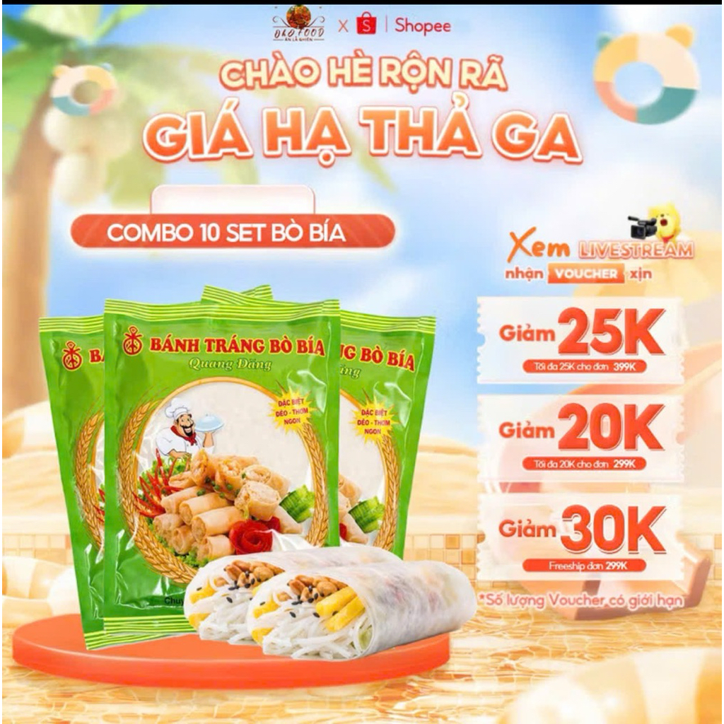 (3 Sét )Sét Bò Bía Ngọt,Bò Bía Ngọt,Bò Bía Đủ Lá Cuốn + Thanh Kẹo Đường + Vừng Đen ,Ăn Vặt Ngon,Ăn V