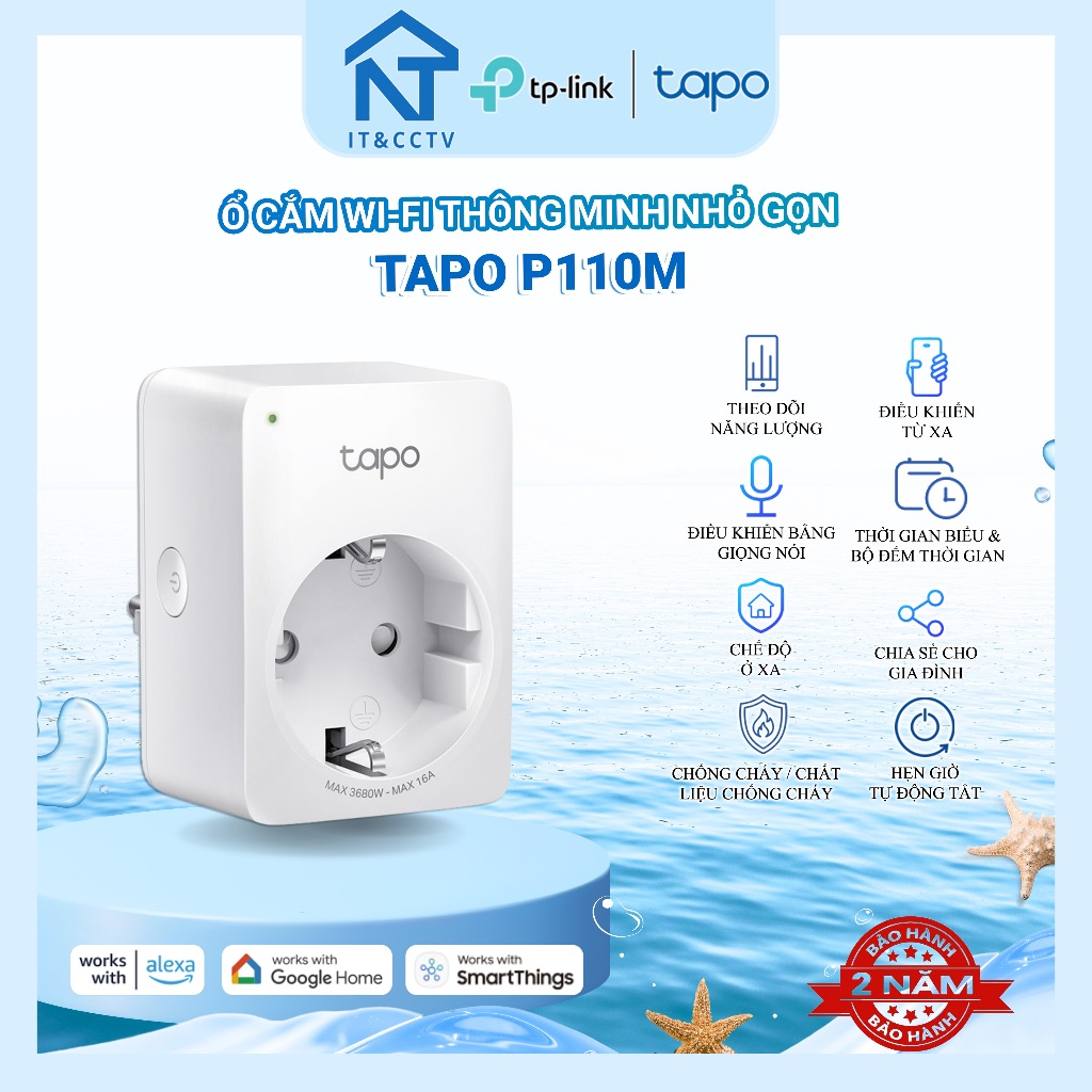 [Chính Hãng] TP-Link Tapo P110M – Ổ Cắm WiFi Thông Minh, Hẹn Giờ Tự Động, Tiết Kiệm Điện, Điều Khiển