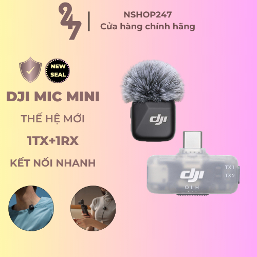 [NShop]Micro DJI Mini 1TX+1RX Mobile Livestream Bán Hàng, Vlog, Review, Thu Âm Chống Ồn, Nhỏ Gọn 10g