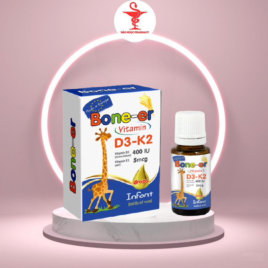 [CHÍNH HÃNG] VITAMIN D3 NHỎ GIỌT BONE - ER (Lọ 10 ml) BỔ SUNG D3 VÀ K2 CHO BÉ TỪ 0 THÁNG TUỔI