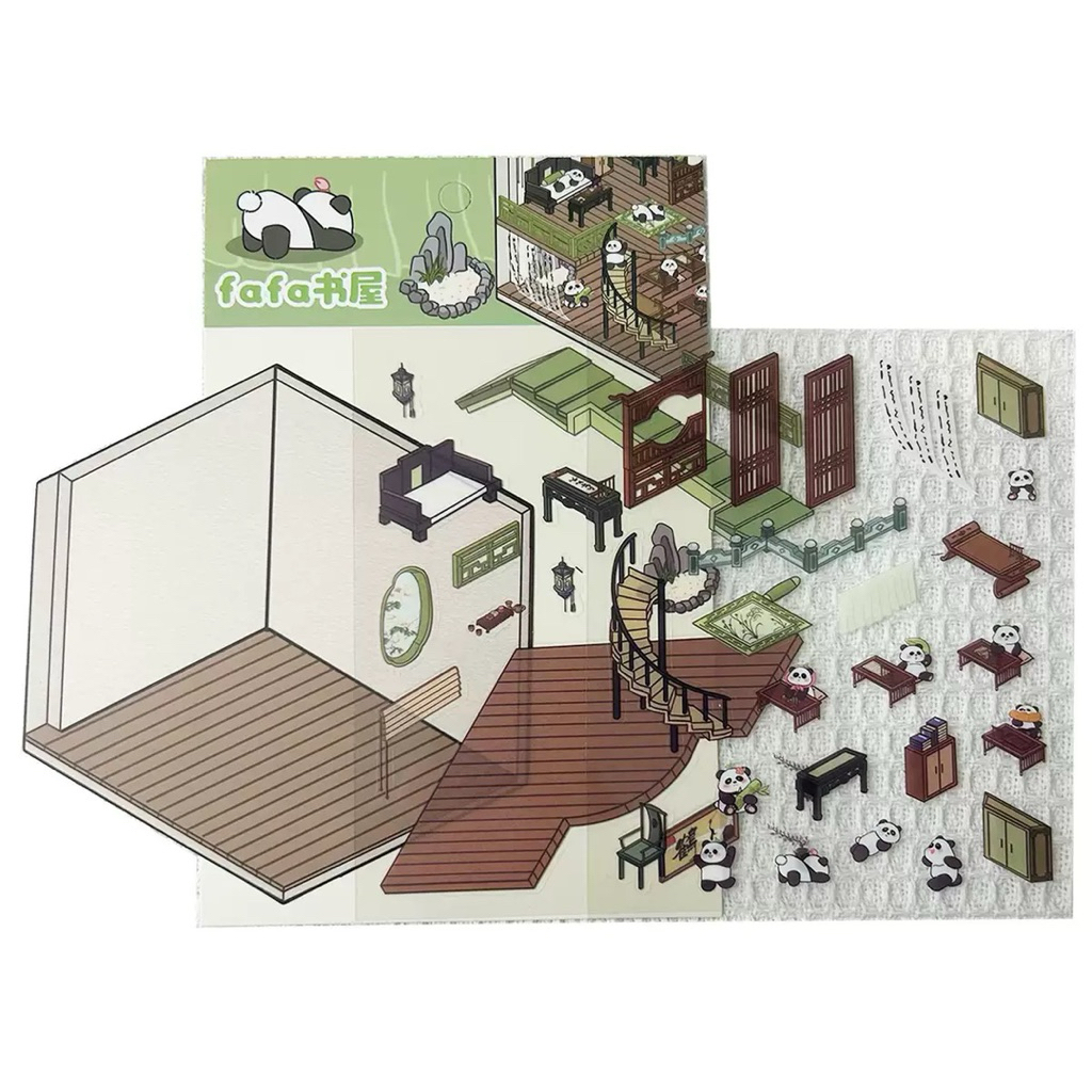 Sticker Scene 3D DIY Decor Room siêu cute Tự tay tạo tiểu cảnh mini cực chill – decor sổ tay, card, 