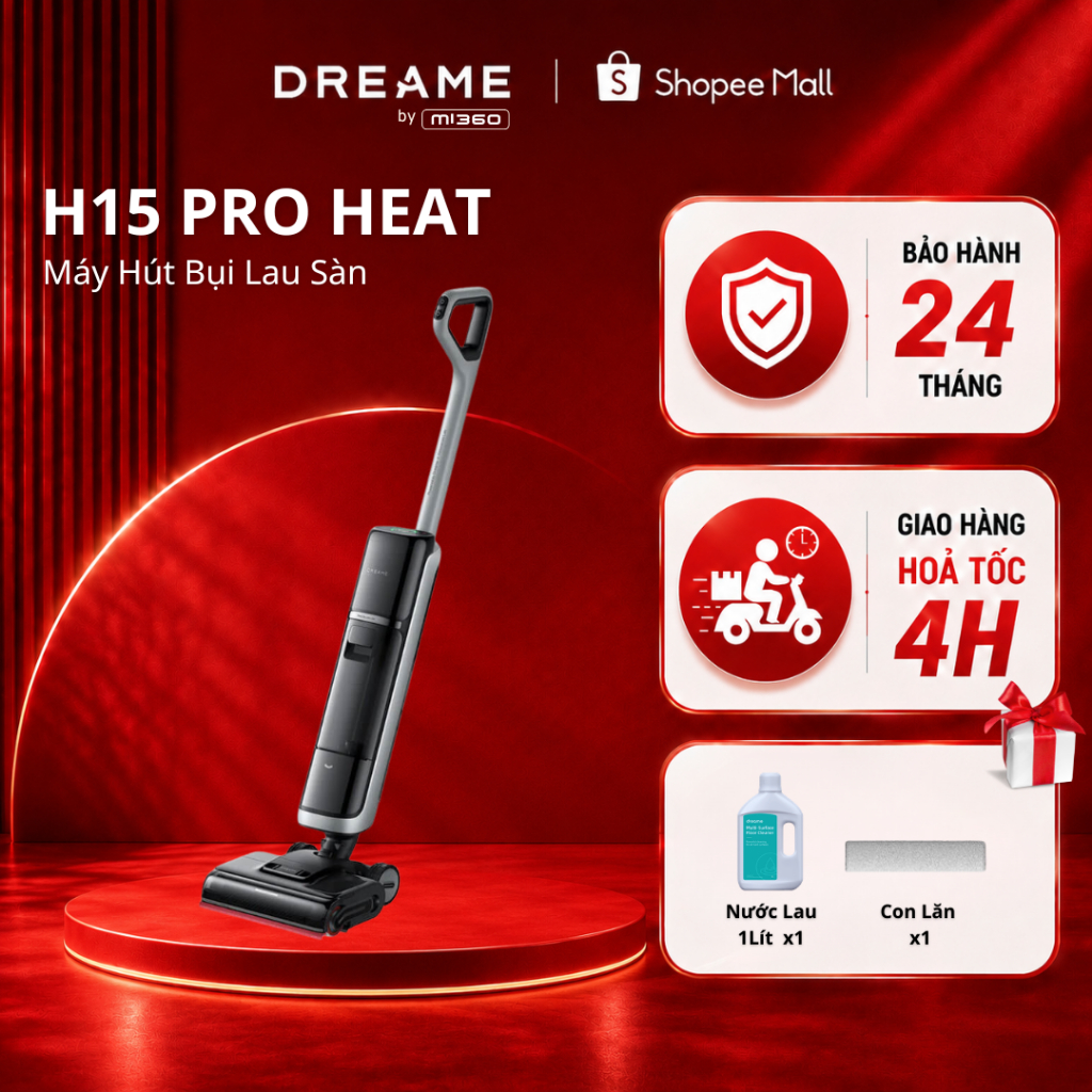 Dreame  H15 Pro Heat | Máy hút bụi lau sàn không dây | Giặt nóng