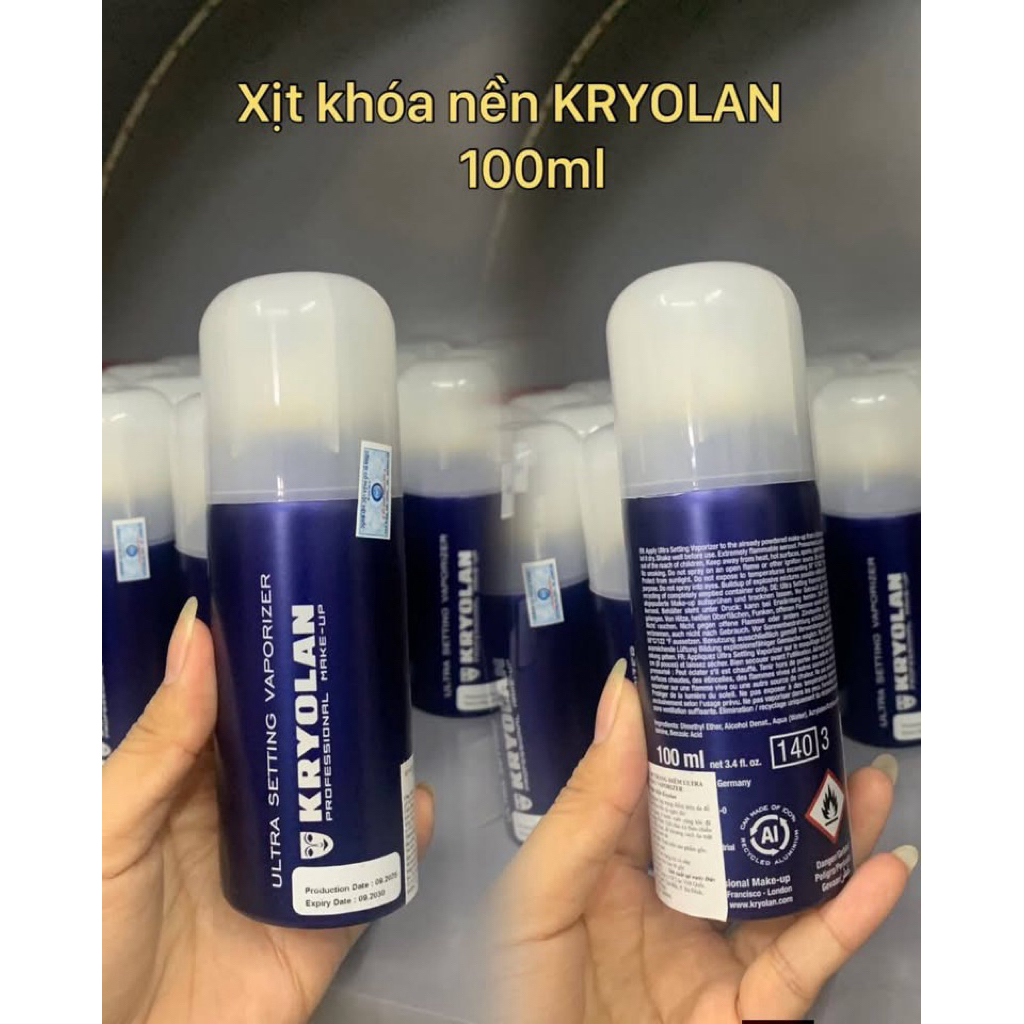 [CHÍNH HÃNG 100%] XỊT KHOÁ NỀN KRYOLAN ULTRA SETTING VAPORIZER 100ML (hàng cty)