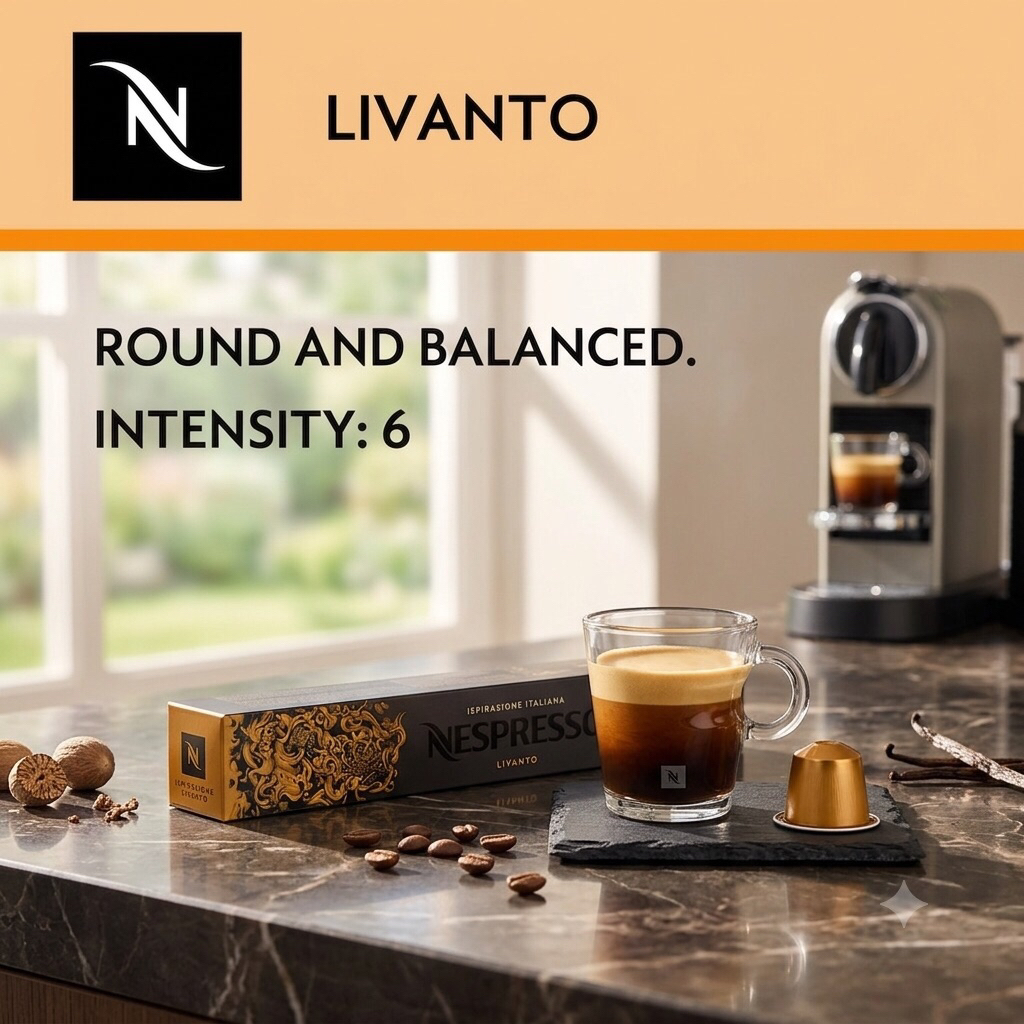 (Dành cho máy Nespresso) Cà phê viên nén Nespresso vị LIVANTO - Hộp 10 viên