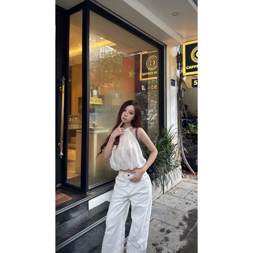LIBEROSIS - Áo cổ yếm mix ren voan mỏng LENA TOP | BigBuy360 - bigbuy360.vn