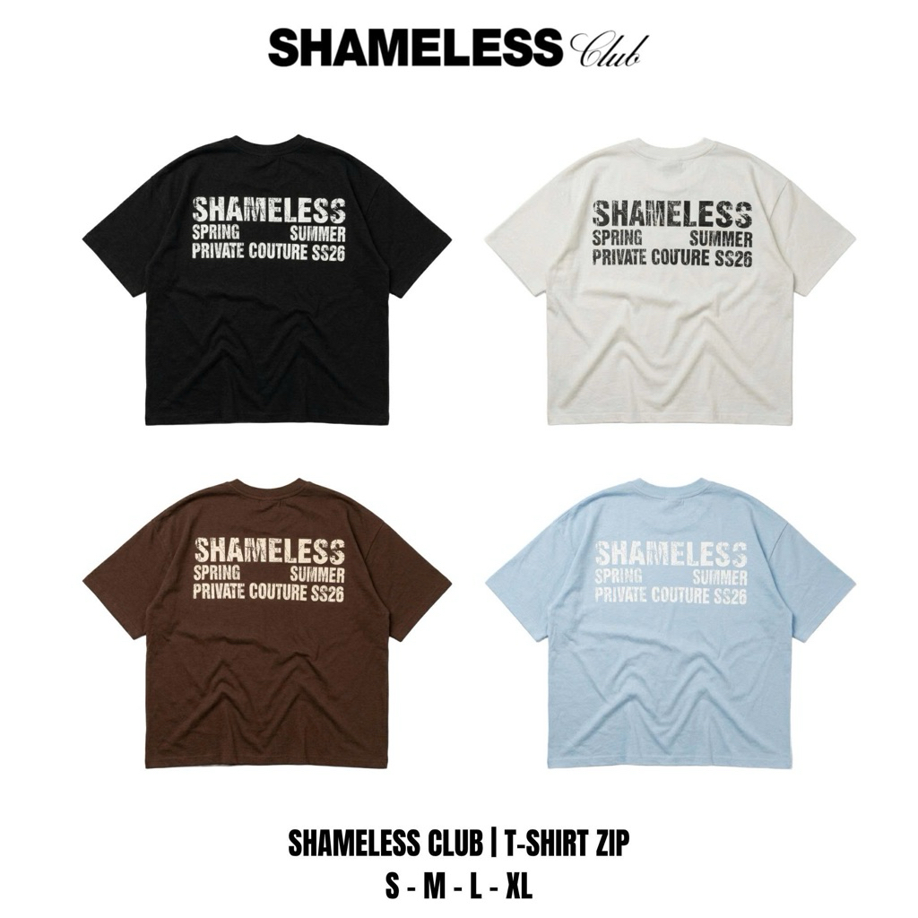 Shameless Club | Áo Thun Chất Liệu Vải Zip Mát Mẻ Thoải Mái Form Ôm Tôn Body Nam Nữ Unisex AT.003