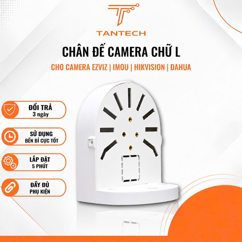 Chân Đế Camera Chữ L Treo Tường Đa Năng Cho Camera Wifi Ezviz, Imou, Hikvision, Dahua (Sẵn Bộ Ốc Vít