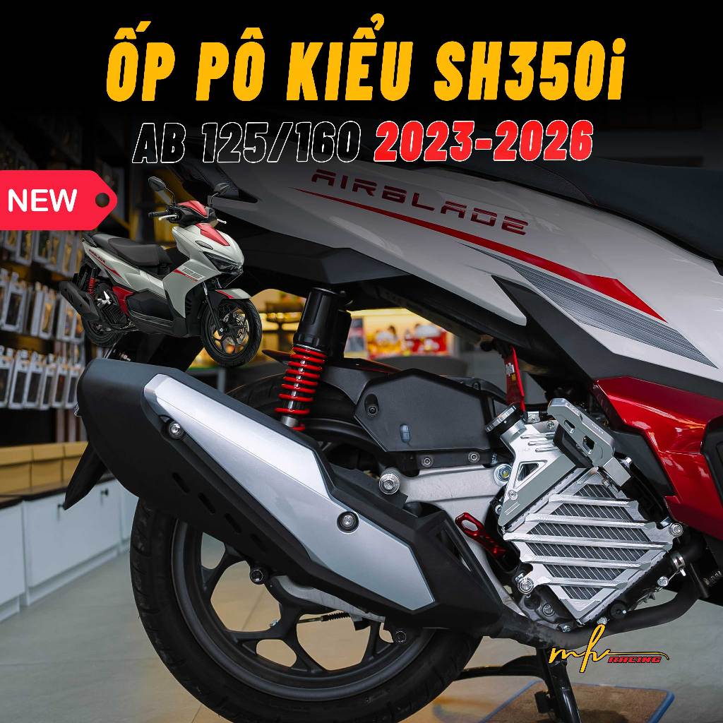 Ốp Pô Kiểu tương thích cho xe AB 125/160 2023-2026 4VAl (Kiểu SH350i) - Phụ kiện, phụ tùng xemay