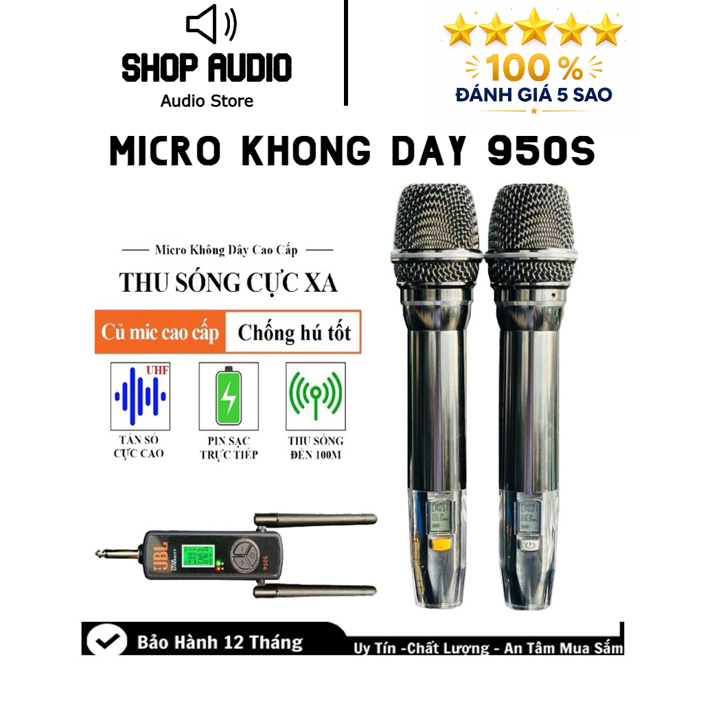 Micro Cao Cấp JBL 950S Đa Năng Sử Dụng Cho Tất Loại Loa Kéo, Vang, Amply, Dàn Karaoke. Mic JBL 950S 