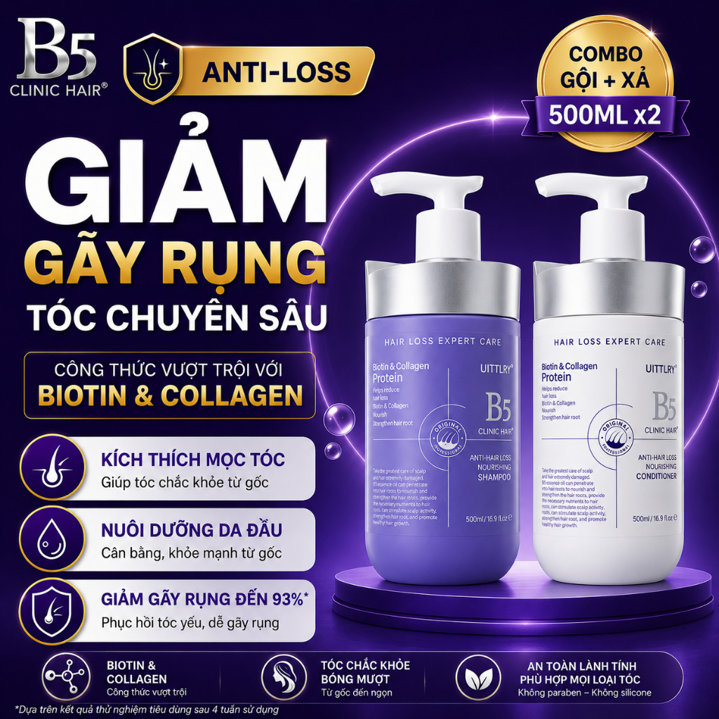 B5 Clinic Hair Anti-Loss Nourishing Giảm Gãy Rụng Tóc Kích Thích Mọc Tóc 500ml